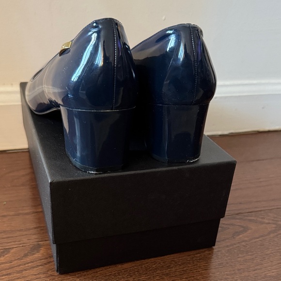 Calvin Klein Navy Patent Block Heels - Picture 5 of 7